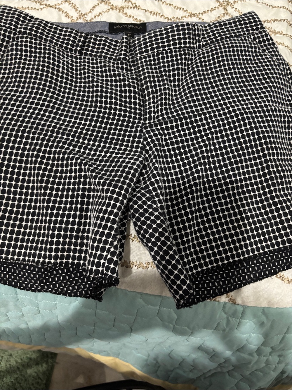 Banana Republic Black and White Grid-Print Women's Shorts